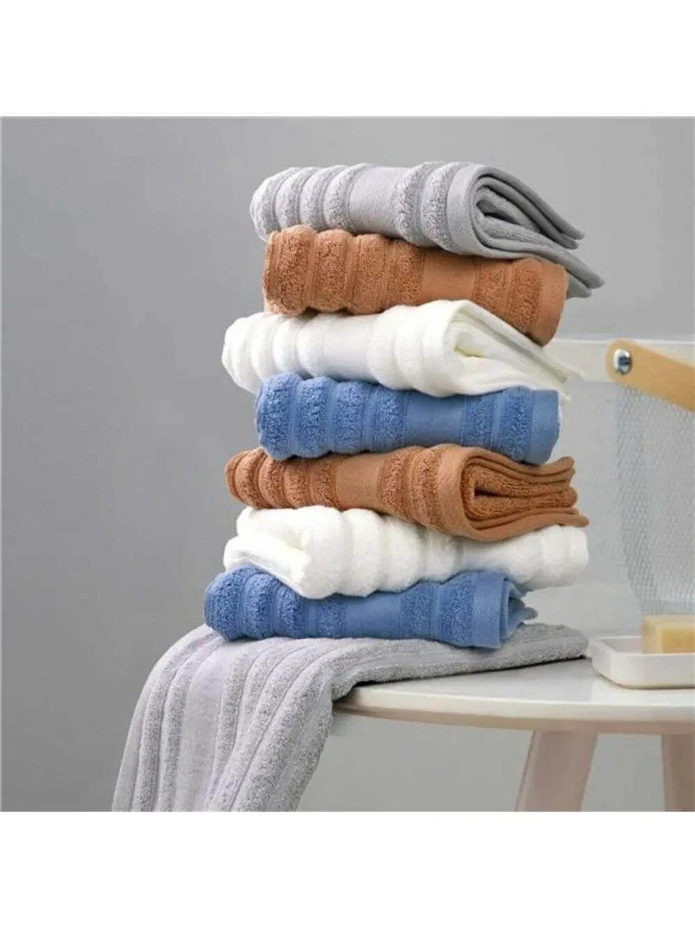 White Cotton Hand Towels Set 2 Pack Soft Absorbent Quick Dry Bathroom Spa Hotel